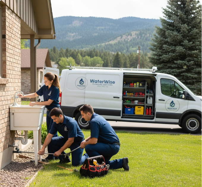 Professional plumber working on pipes in Indian Hills Colorado
